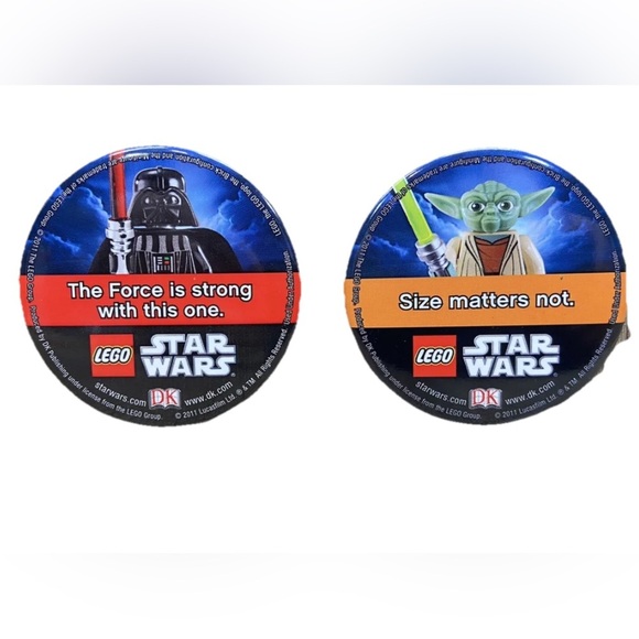 LEGO Star Wars Pin Darth Vader And Yoda 2011 Book Fair DK Lot Of 2 Pins - Picture 1 of 5